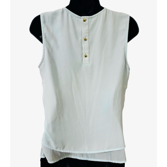Banana Republic Mint Green Sleeveless Glass of Water Lace Overlay Blouse Small - Picture 5 of 10
